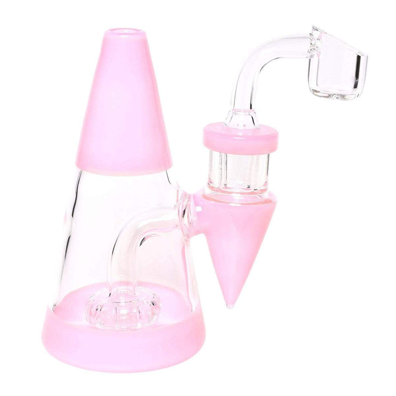 Biohazard Inc Glass Dab Rig Water Pipe Minimalist 5" Rig Pink