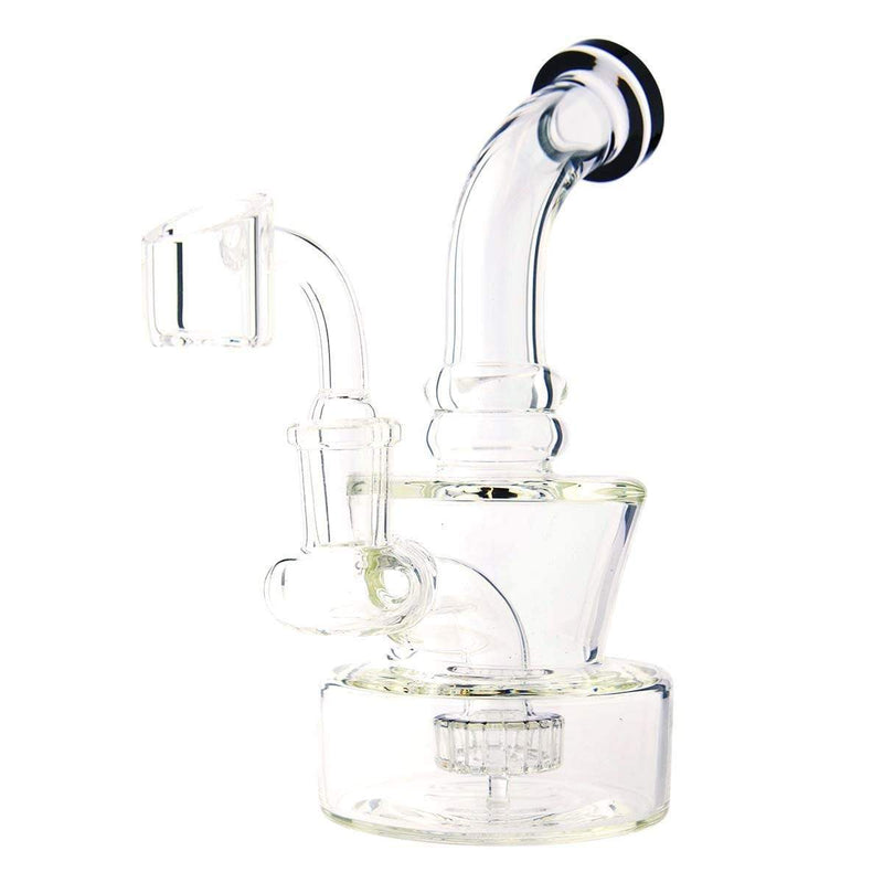 Biohazard Inc Glass Dab Rig Waterpipe 6" Rig Showerhead Perc + Banger - Black