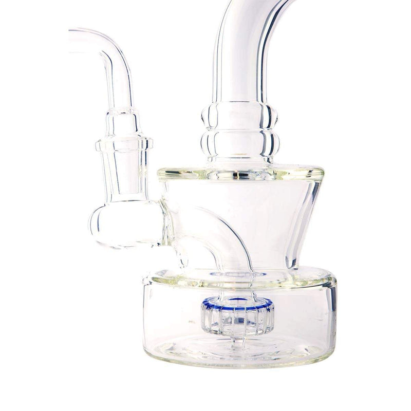 Biohazard Inc Glass Dab Rig Waterpipe 6" Rig Showerhead Perc + Banger - Blue