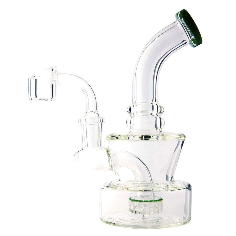 Biohazard Inc Glass Dab Rig Waterpipe 6" Rig Showerhead Perc + Banger - Green