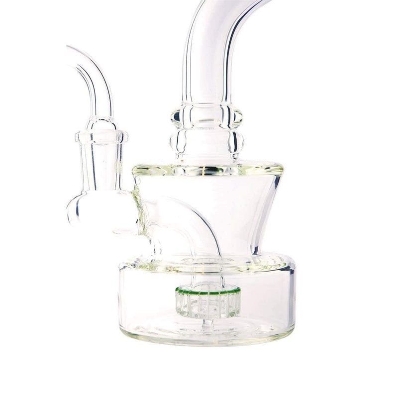 Biohazard Inc Glass Dab Rig Waterpipe 6" Rig Showerhead Perc + Banger - Green