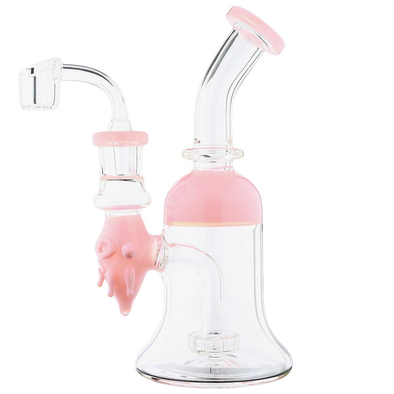 Biohazard Inc Glass Dab Rig Waterpipe 7.5" Rig Slyme Face Showerhead Pink