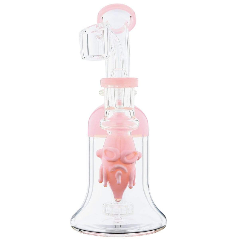 Biohazard Inc Glass Dab Rig Waterpipe 7.5" Rig Slyme Face Showerhead Pink