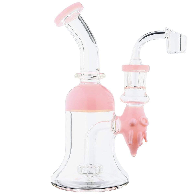 Biohazard Inc Glass Dab Rig Waterpipe 7.5" Rig Slyme Face Showerhead Pink