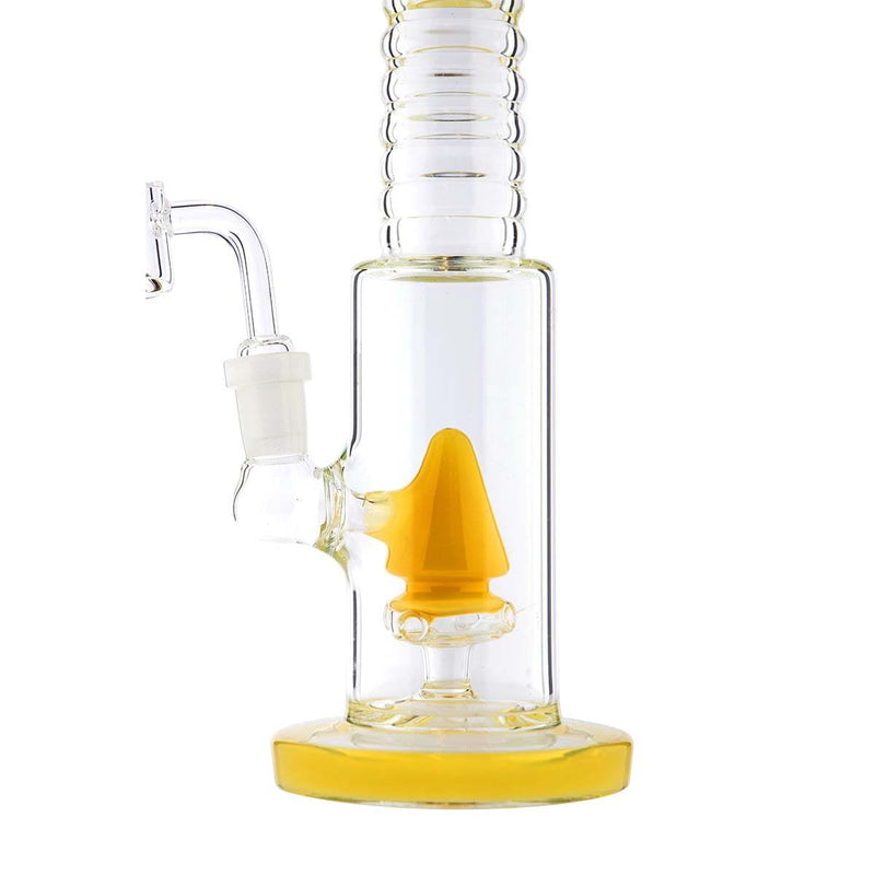 Biohazard Inc Glass Dab Rig Waterpipe 8"  Cone Perculator Rig with Banger - Caramel