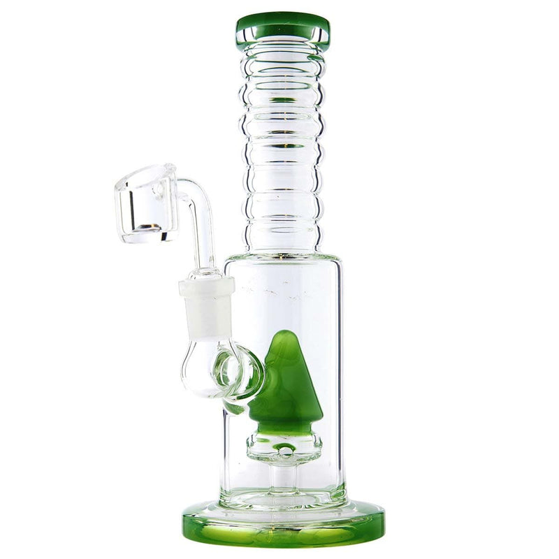 Biohazard Inc Glass Dab Rig Waterpipe 8"  Cone Perculator Rig with Banger - Green