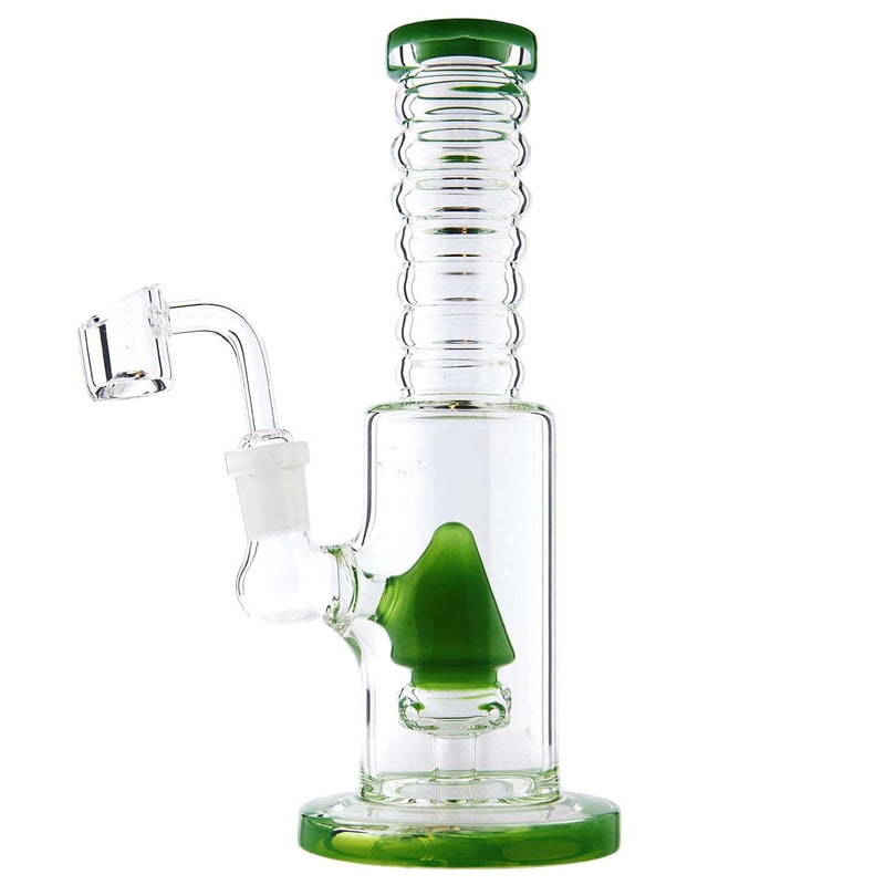 Biohazard Inc Glass Dab Rig Waterpipe 8"  Cone Perculator Rig with Banger - Green