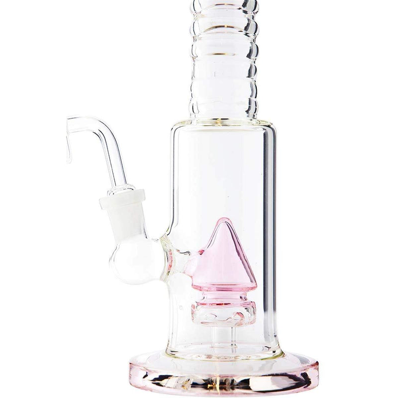 Biohazard Inc Glass Dab Rig Waterpipe 8"  Cone Perculator Rig with Banger - Pink