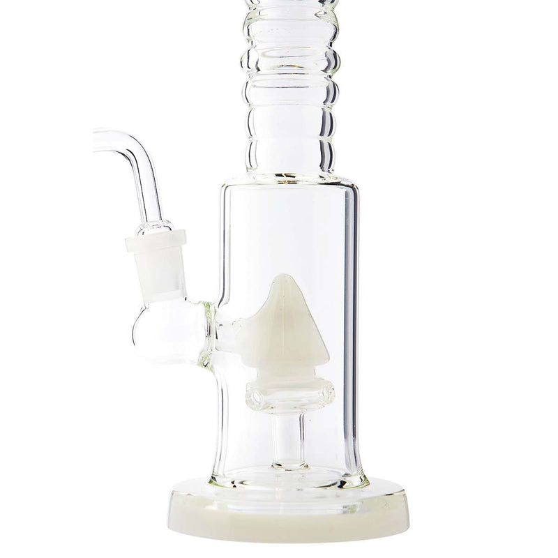 Biohazard Inc Glass Dab Rig Waterpipe 8"  Cone Perculator Rig with Banger - White