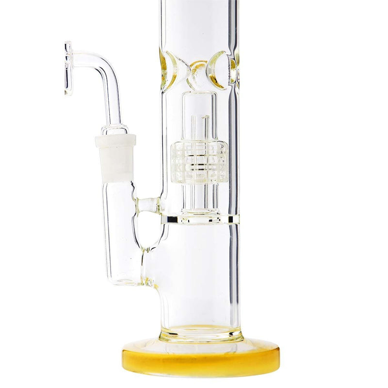 Biohazard Inc Glass Dab Rig Waterpipe  Conical Showerhead 8" 14mm Female with Banger- Jade Yellow