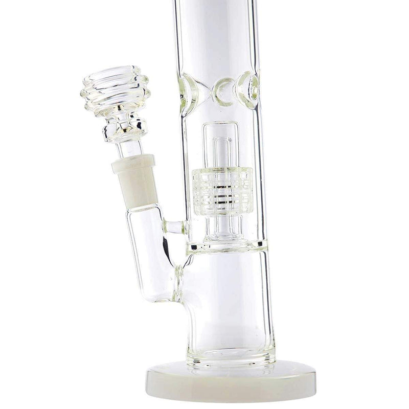 Biohazard Inc Glass Dab Rig Waterpipe  Conical Showerhead 8" 14mm Female with Banger- White