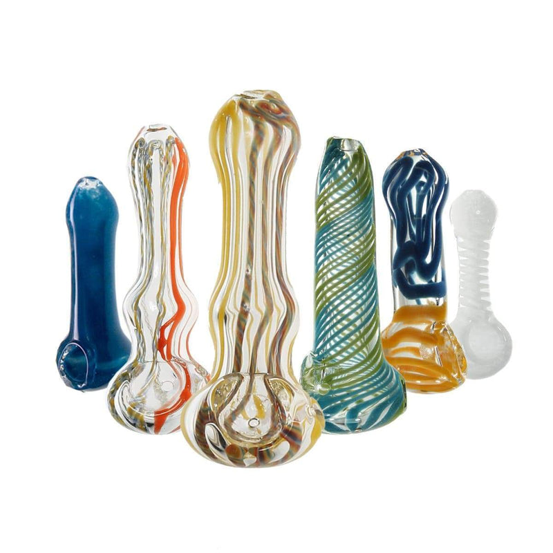 Biohazard Inc Glass Hand Pipe 3"-4" Assorted Hand Pipe - 10 Count