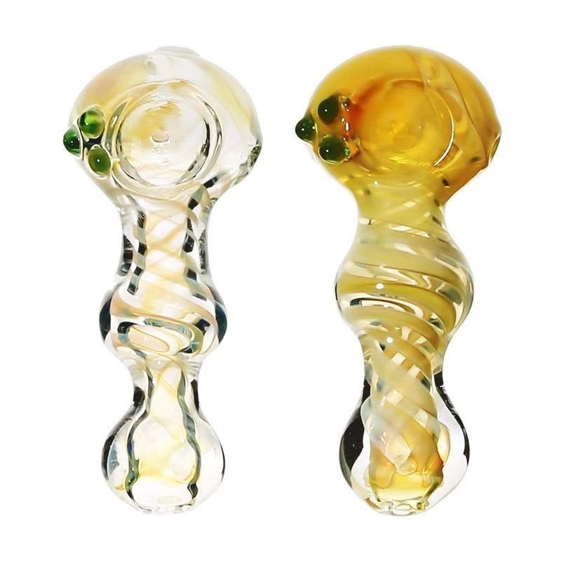 Biohazard Inc Glass Hand Pipe 3"-4" Fumed Hand Pipe w/ Bulges