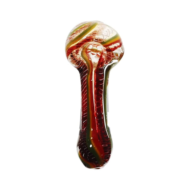 Biohazard Inc Glass Hand Pipe 3"-4" Hand Pipe Latticino Design