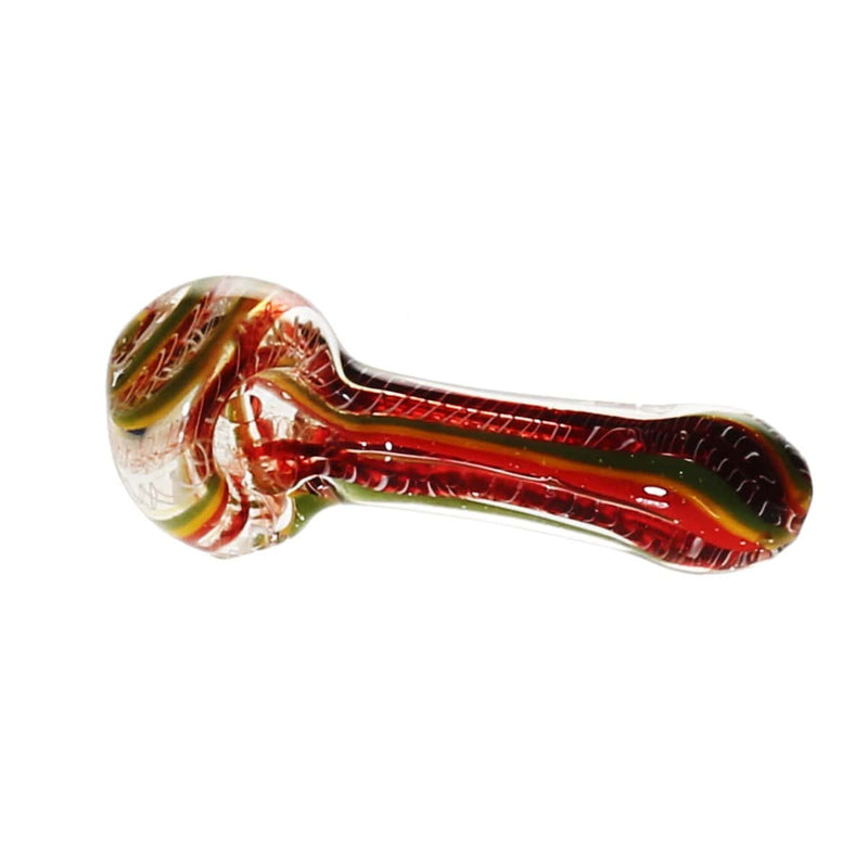 Biohazard Inc Glass Hand Pipe 3"-4" Hand Pipe Latticino Design