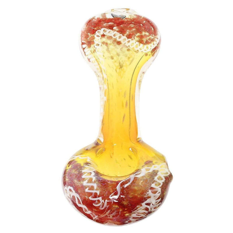 Biohazard Inc Glass Hand Pipe 3" Assorted Frit Head w/Candy Cane Swirl Hand Pipe