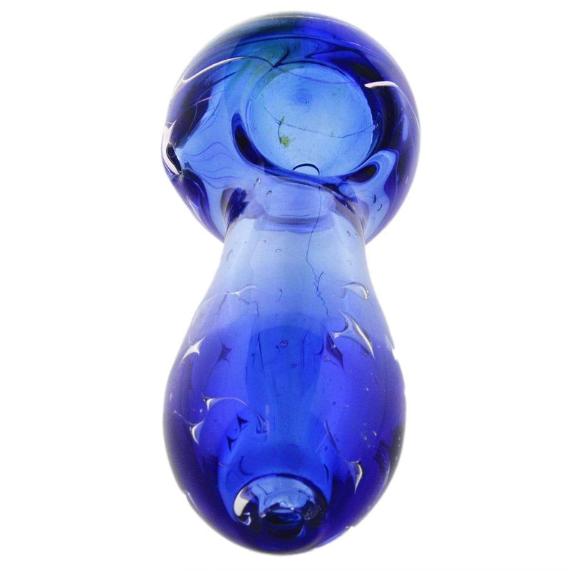 Biohazard Inc Glass Hand Pipe 3" Hand Pipe Blue/Green Bubble Honeycomb Multi-Patterns