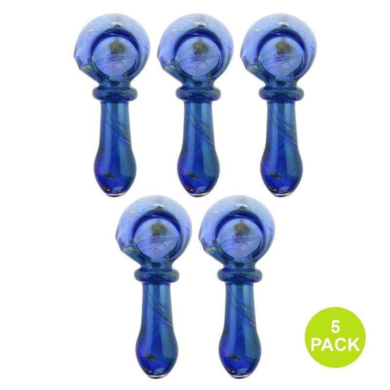 Biohazard Inc Glass Hand Pipe 3" Hand Pipe Blue/Green Multi-Pattern with Maria - 5 Count