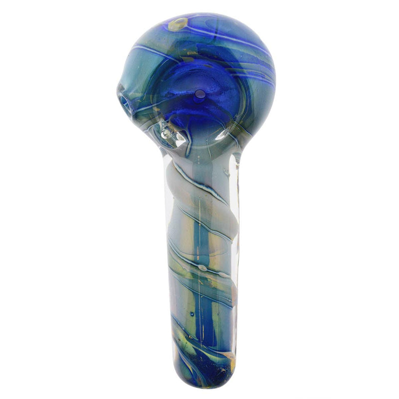 Biohazard Inc Glass Hand Pipe 3" Hand Pipe - Blue/Green w/ Swirl