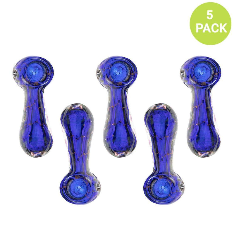 Biohazard Inc Glass Hand Pipe 3" Hand Pipe Double Pipe - 5 Count