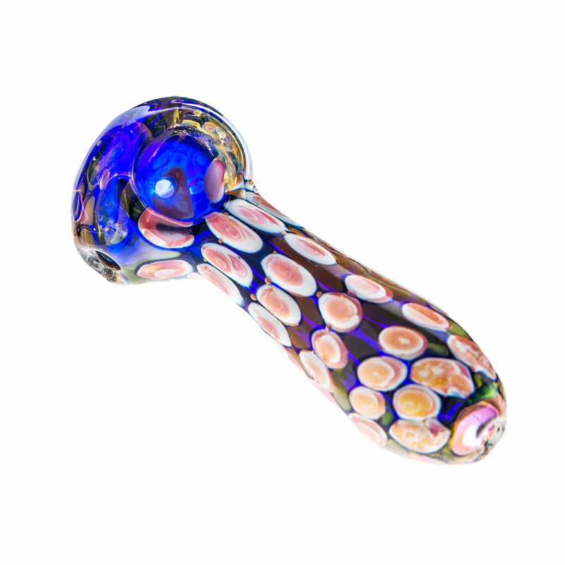 Biohazard Inc Glass Hand Pipe 3" Hand Pipe Double Pipe White Dots