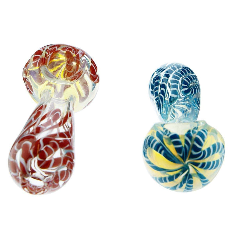 Biohazard Inc Glass Hand Pipe 3" Handpipe Latticino Fumed