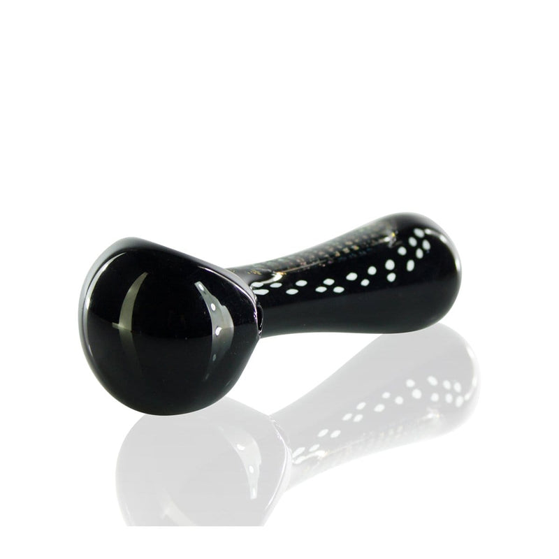 Biohazard Inc Glass Hand Pipe 4 1/2" Black Hand Pipe w/ Dichro Grid