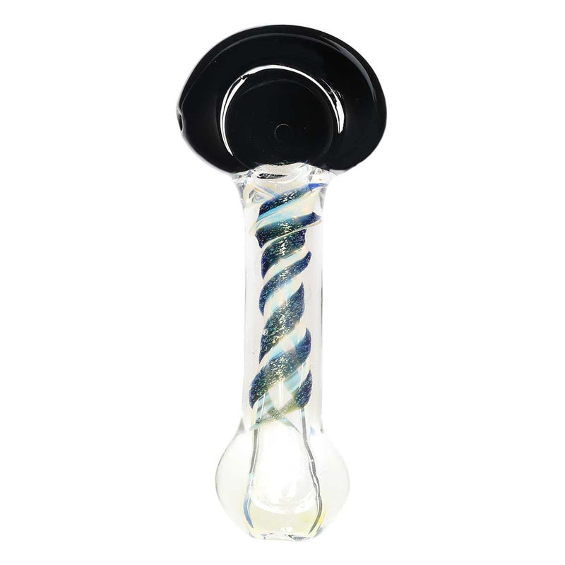 Biohazard Inc Glass Hand Pipe 4.5" Dichro Swirl Black & White Hand Pipe