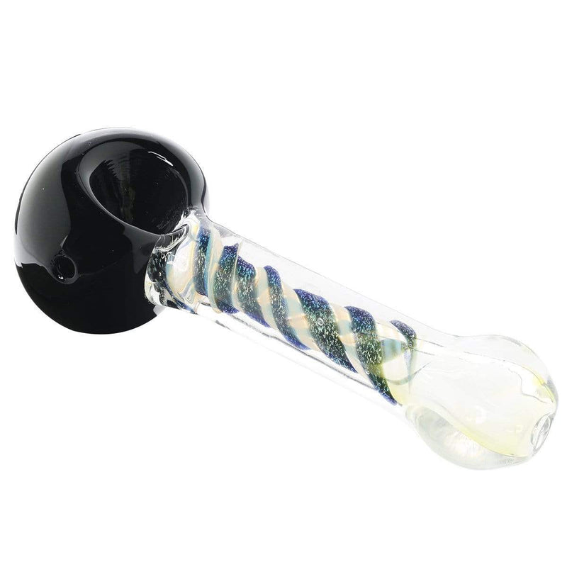 Biohazard Inc Glass Hand Pipe 4.5" Dichro Swirl Black & White Hand Pipe