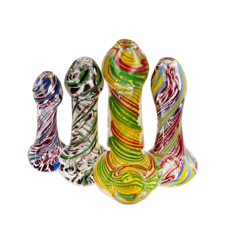 Biohazard Inc Glass Hand Pipe 4"-6" Assorted Hand Pipe -10 Count