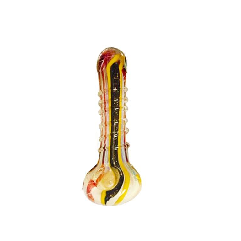 Biohazard Inc Glass Hand Pipe 4"-6" Assorted Hand Pipe w/ Dichro - 10 Count