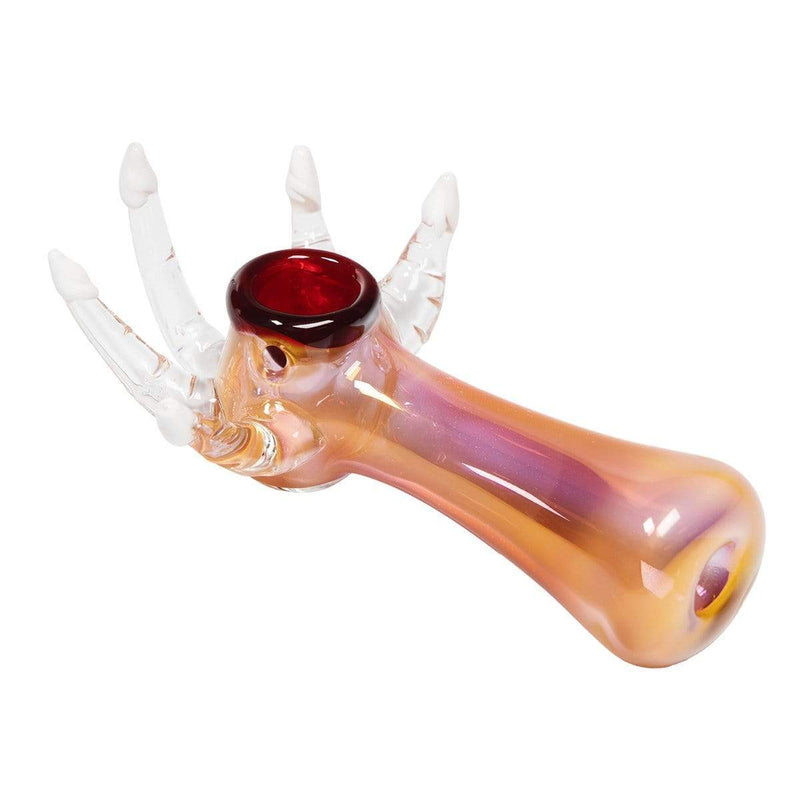 Biohazard Inc Glass Hand Pipe 4" Finger Hand Pipe - Gold Fumed