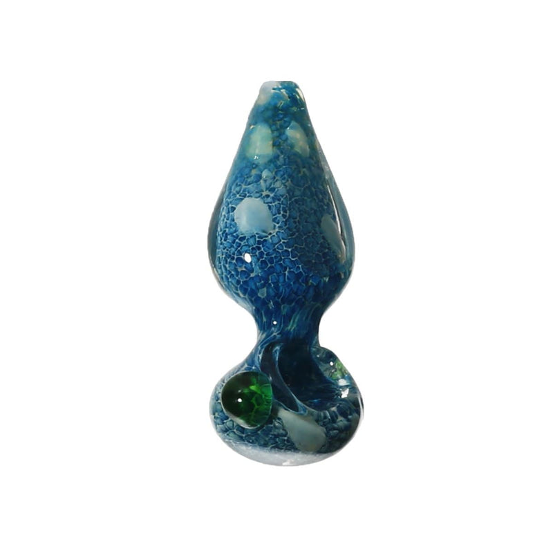 Biohazard Inc Glass Hand Pipe 4" Frit Hand Pipe w/ Bulge