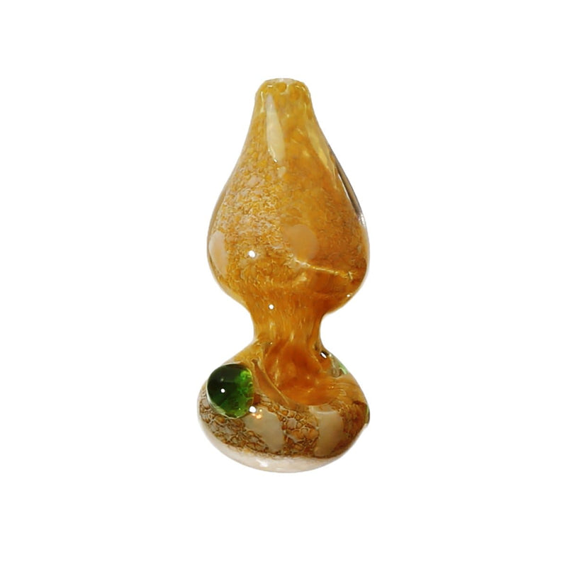 Biohazard Inc Glass Hand Pipe 4" Frit Hand Pipe w/ Bulge