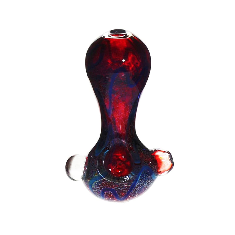 Biohazard Inc Glass Hand Pipe 4" Frit Hand Pipe with Flower Button