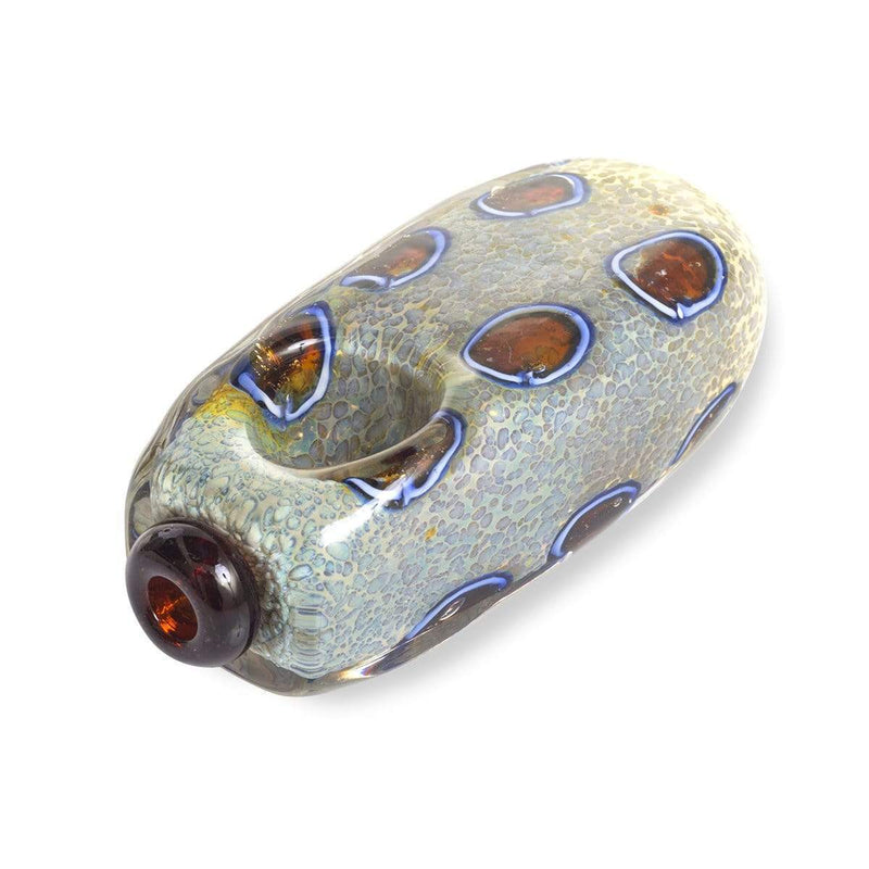 Biohazard Inc Glass Hand Pipe 4" Fumed Brick Hand Pipe w/ Frit