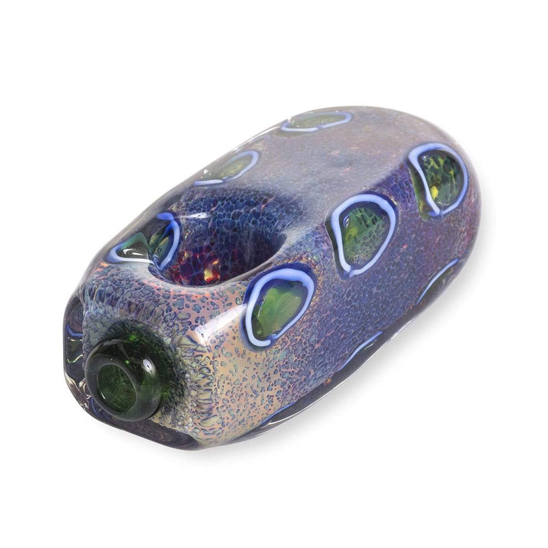 Biohazard Inc Glass Hand Pipe 4" Fumed Brick Hand Pipe w/ Frit