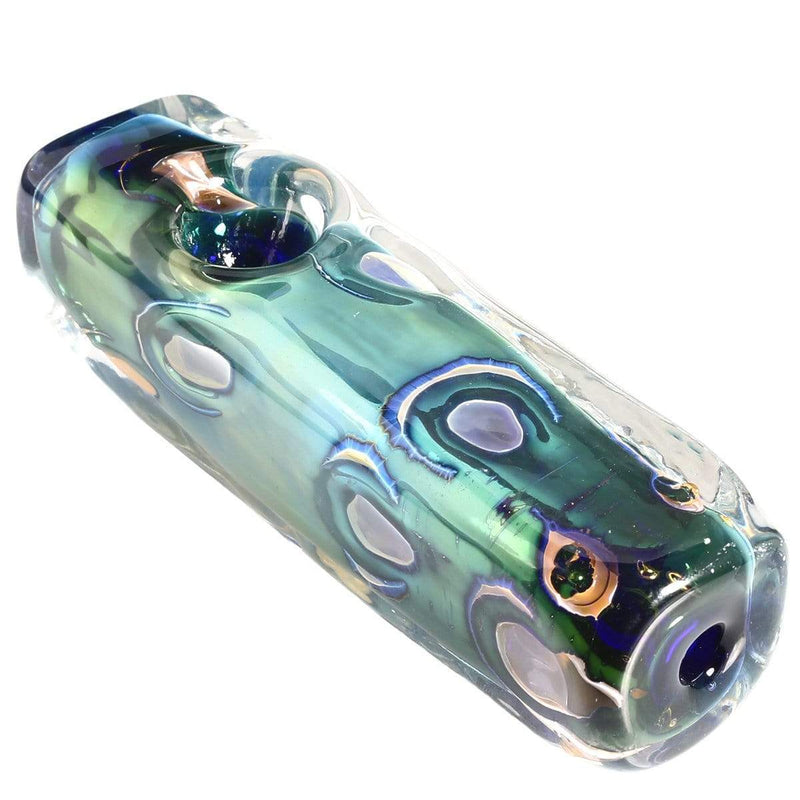 Biohazard Inc Glass Hand Pipe 4" Gold Fumed w/ Bubbles Hand Pipe