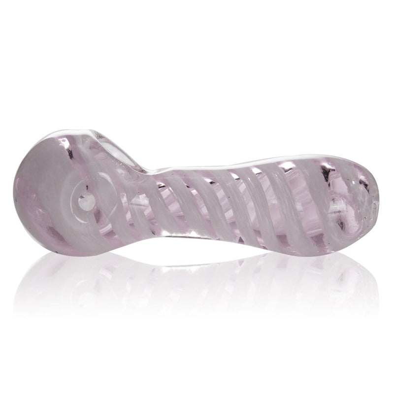 Biohazard Inc Glass Hand Pipe 4" Hand Pipe - Pink & White with Frit