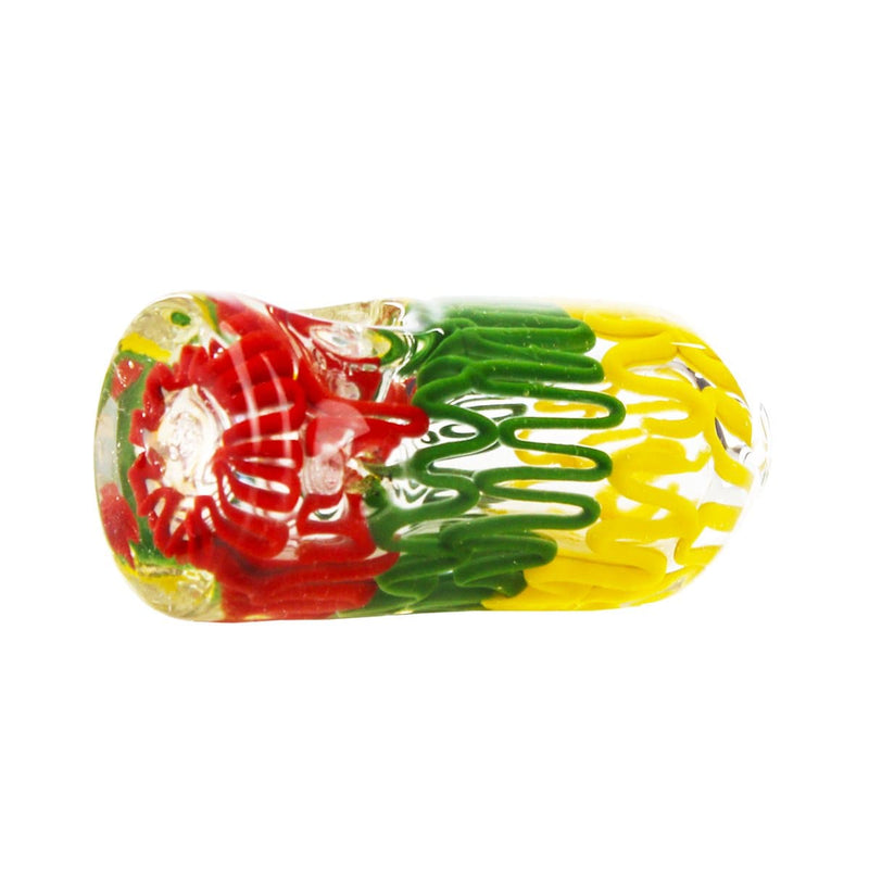 Biohazard Inc Glass Hand Pipe 4" Heavy Rasta Brick Hand Pipe