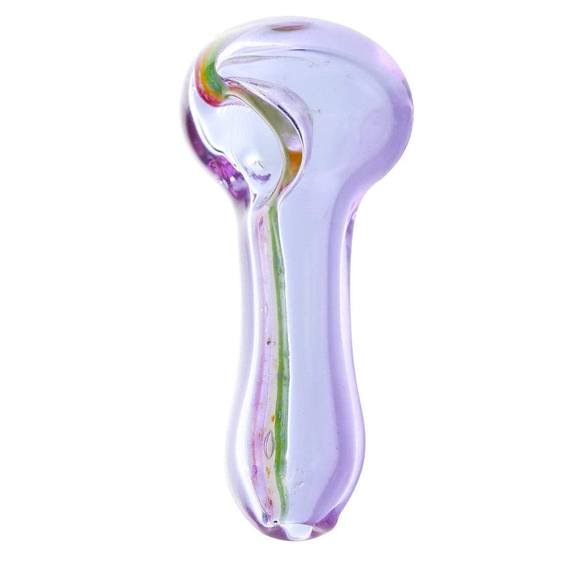 Biohazard Inc Glass Hand Pipe 4" Purple w/ Rasta Dichro Hand Pipe