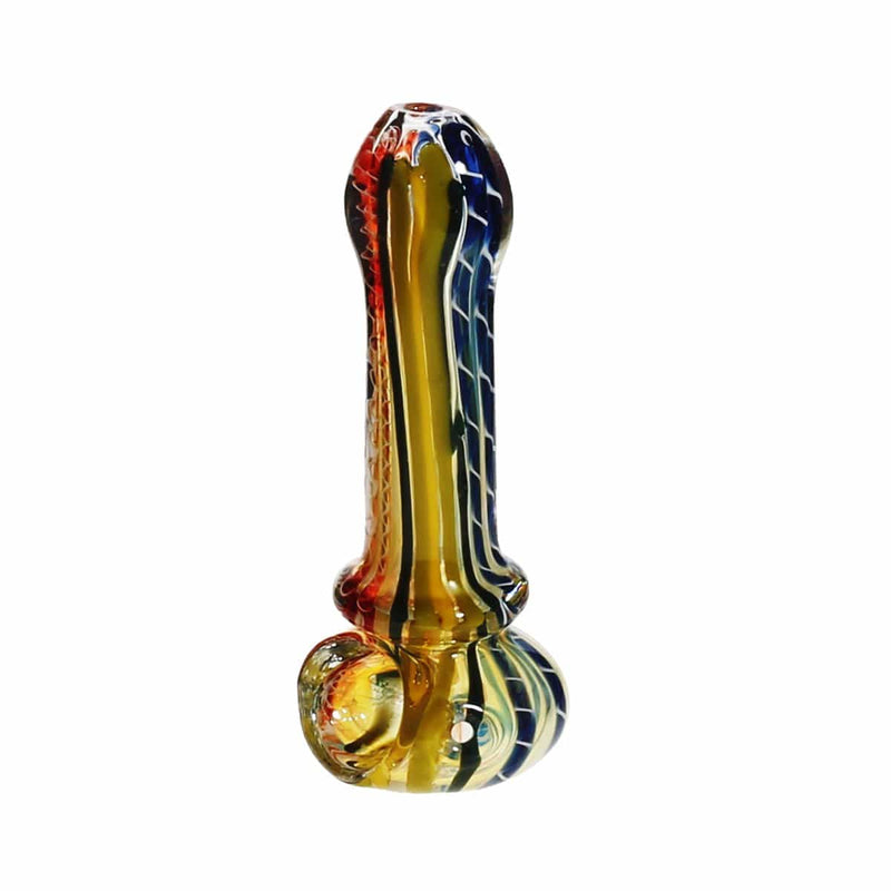 Biohazard Inc Glass Hand Pipe 4" Rasta Line Hand Pipe