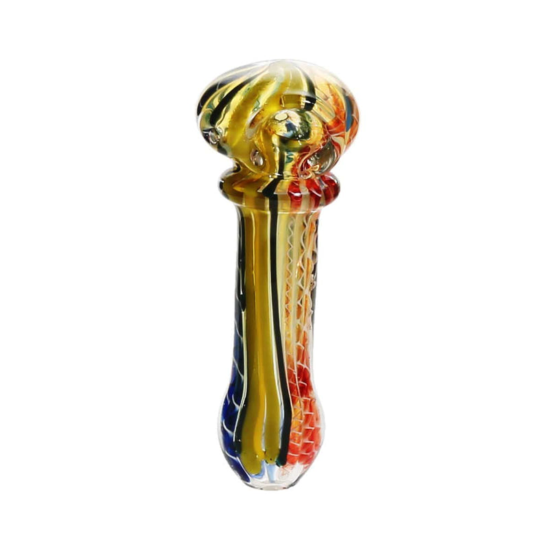 Biohazard Inc Glass Hand Pipe 4" Rasta Line Hand Pipe