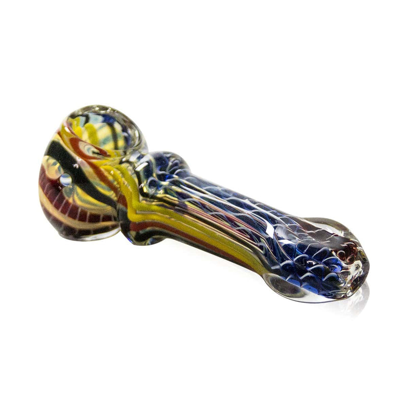 Biohazard Inc Glass Hand Pipe 4" Rasta Line Hand Pipe