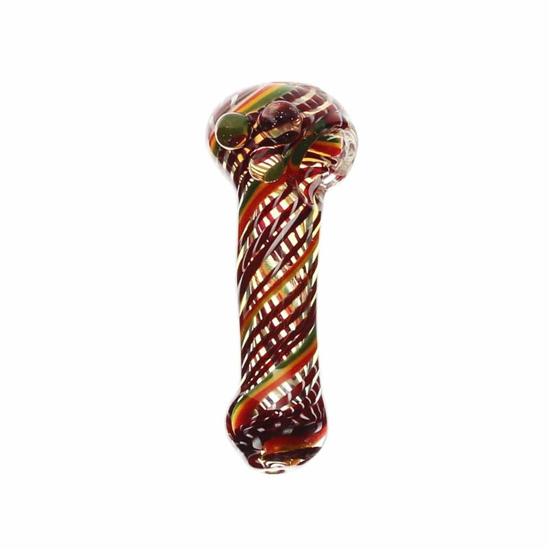 Biohazard Inc Glass Hand Pipe 4" Spiral Hand Pipe - Rasta