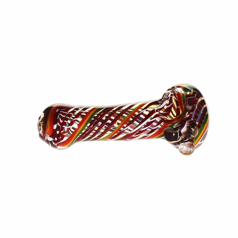 Biohazard Inc Glass Hand Pipe 4" Spiral Hand Pipe - Rasta