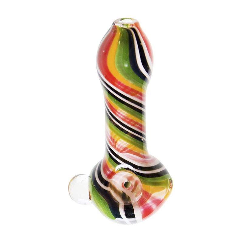 Biohazard Inc Glass Hand Pipe 4" Thick Candy Cane Hand Pipe