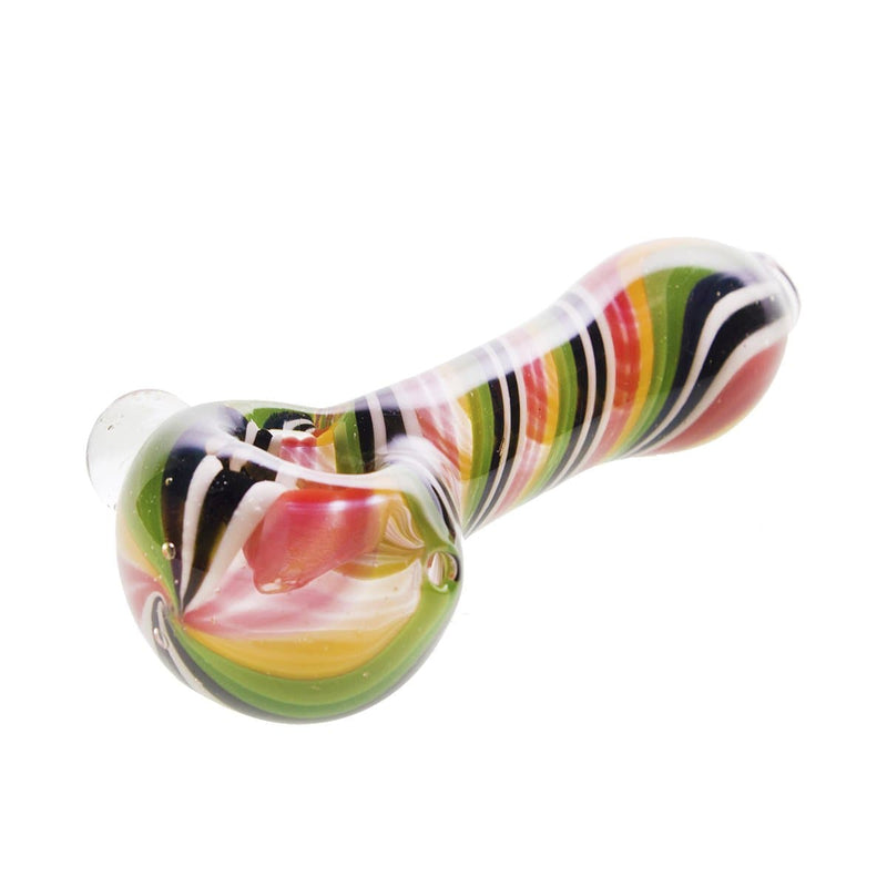 Biohazard Inc Glass Hand Pipe 4" Thick Candy Cane Hand Pipe