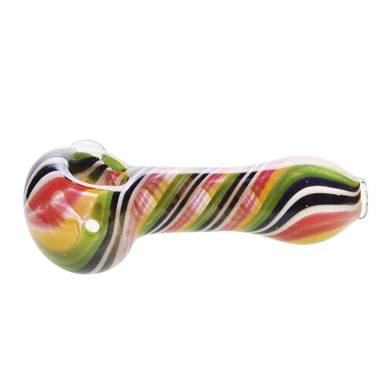 Biohazard Inc Glass Hand Pipe 4" Thick Candy Cane Hand Pipe