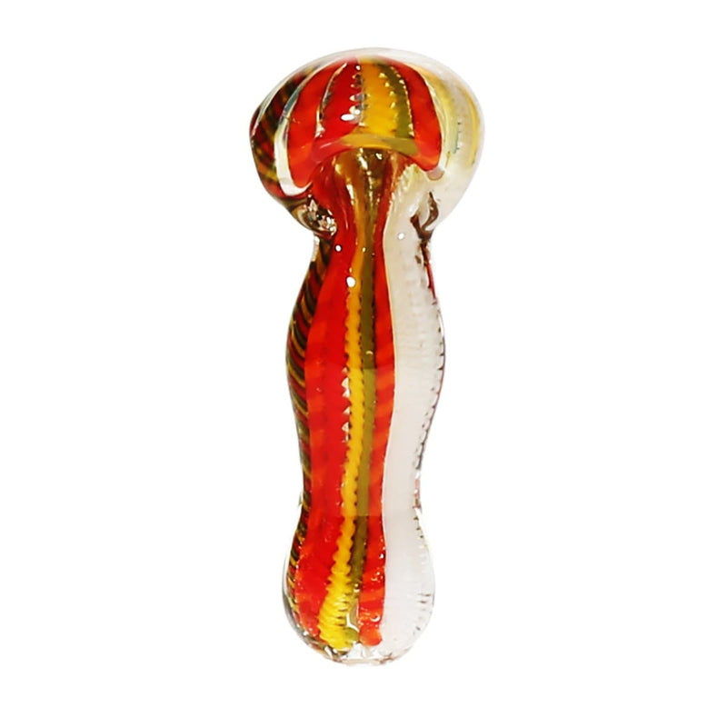 Biohazard Inc Glass Hand Pipe 4" Worked Hand Pipe w/ Bulge